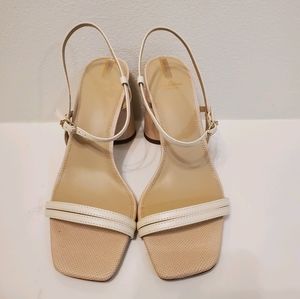 Sam Edelman Womens Cream Colored Kit Slingback block heel dressy Sandal NWOT
